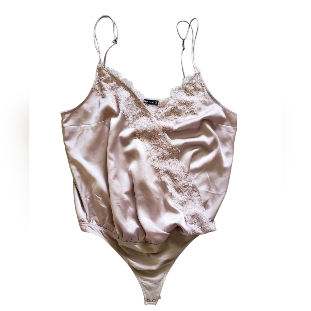 Abercrombie & Fitch Silky Lace Wrap Thong Bodysuit XL